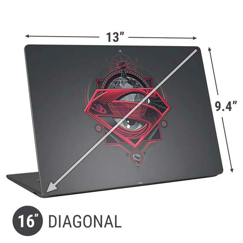 DC Comics Superman Grey Eye Collage Universal Laptop 16in (13 x 9.4in) Skin